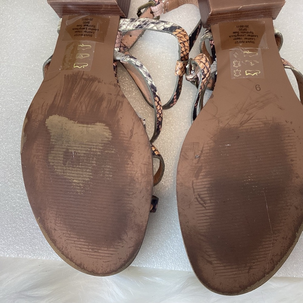 MADEWELL THE LORI LEATHER SNAKE EMBOSSED STRAPPY SANDAL SZ 9 - Picture 12 of 12